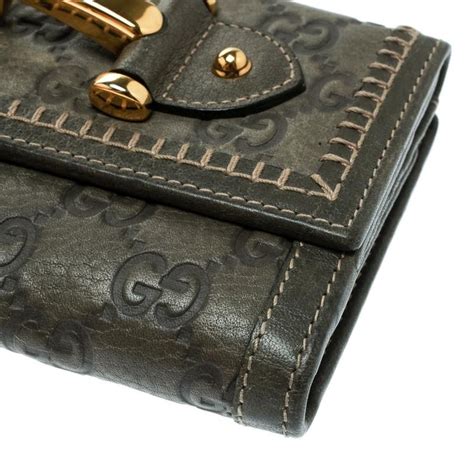 guccissima leather continental wallet.